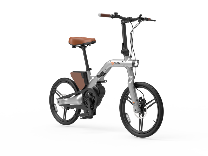 Load image into Gallery viewer, The right front side of grey Innovator Electric Bike